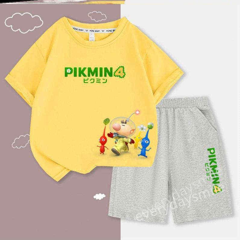 ピクミン 子供服 上下セット 半袖 Tシャツ 半ズボン キッズ 2点セット