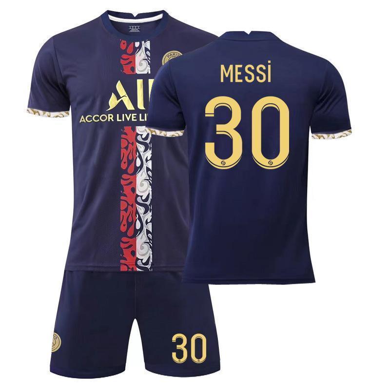 ネイマール ユニホーム サッカーウェア 子供 大人 22-23新パリホーム特別版ゴールド30番メッシ