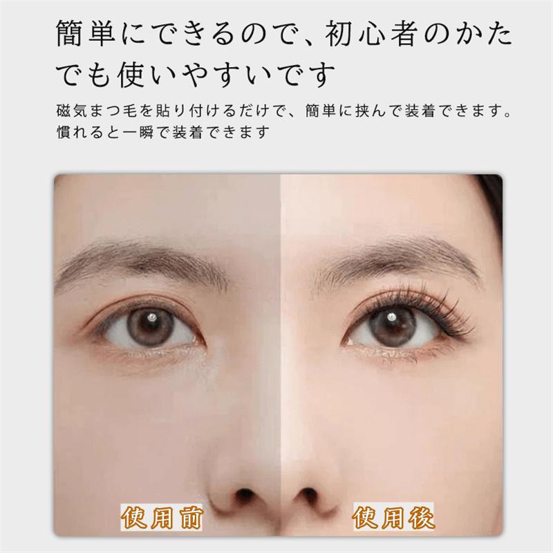 磁気つけまつ毛 マグネット式 3D 接着剤不要 繰り返し使える 6タイプ