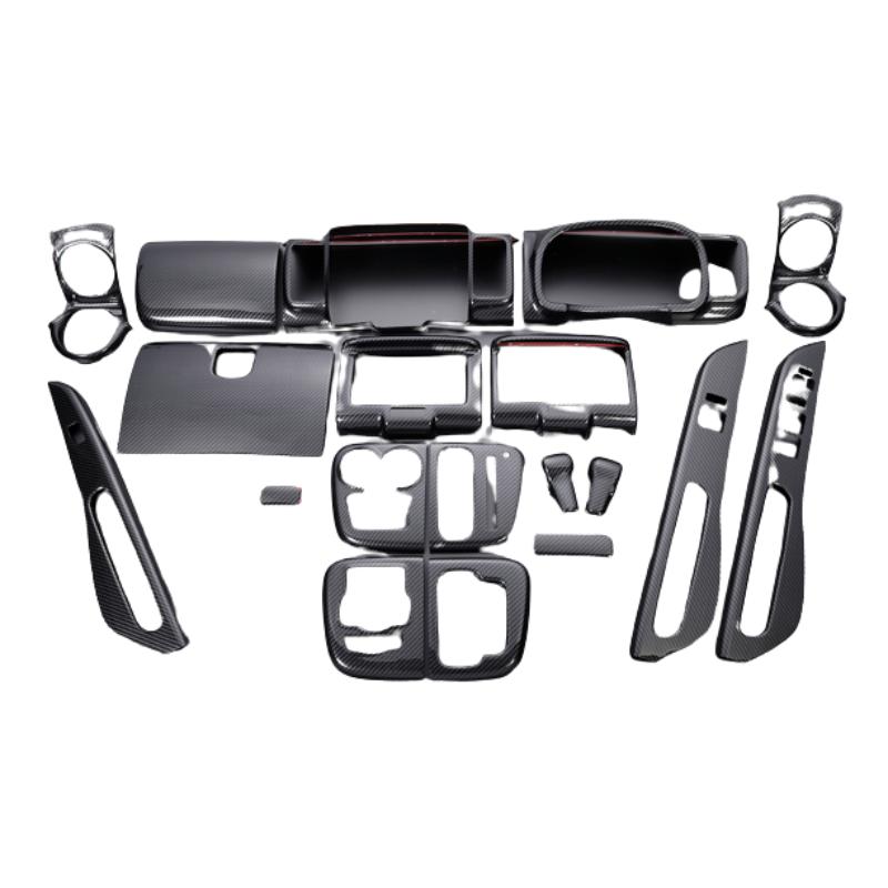 カーボン調ブラック) インテリアパネル 19P エブリイワゴン / バン