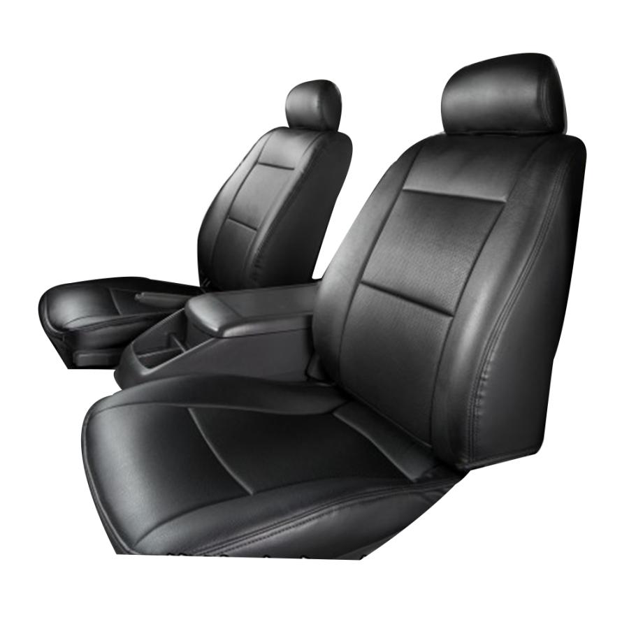 DA64Wシートカバー　ブラックレザー×ホワイトステッチ ブラック×ホワイトステッチ］REIZ ライツシートカバー エブリイDA64