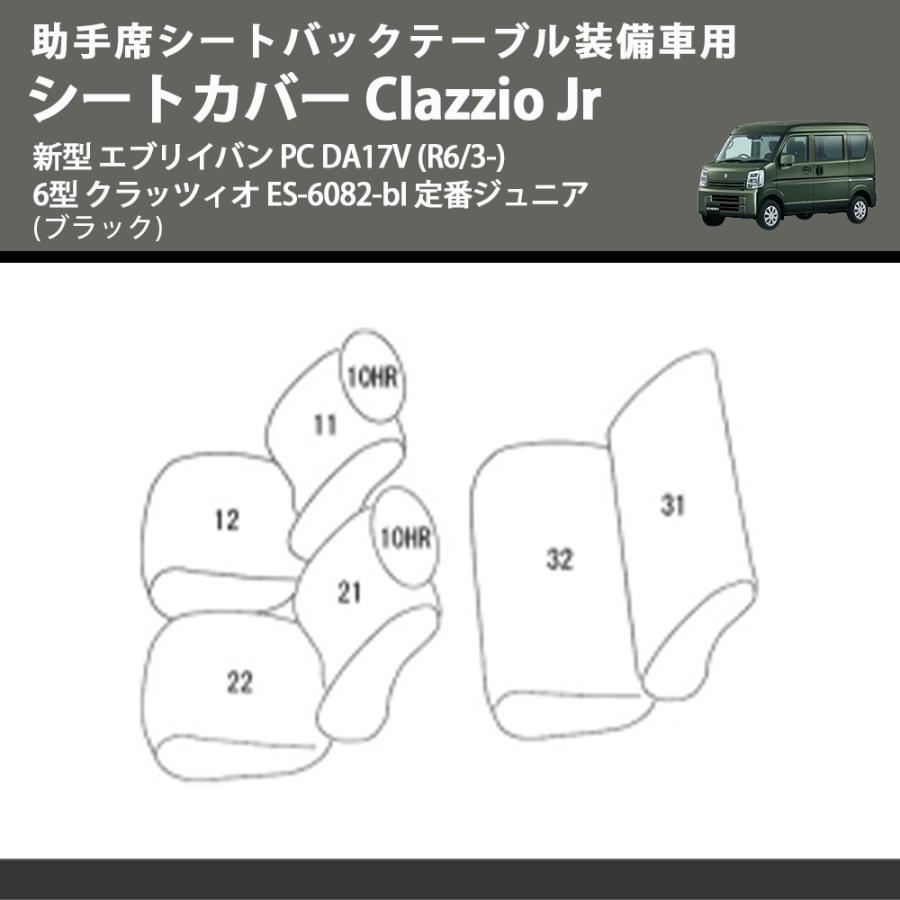 助手席シートバックテーブル装備車用 (ブラック) シートカバー Clazzio