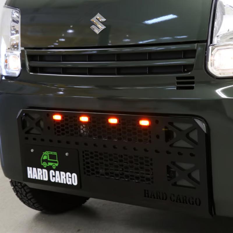 タフ仕様 フロントグリル (ブラック塗装 スモークアンバーLED) LED