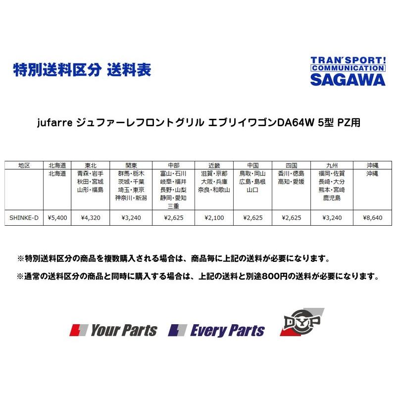 未塗装］jufarre ジュファーレフロントグリル エブリイワゴンDA64W 5/6