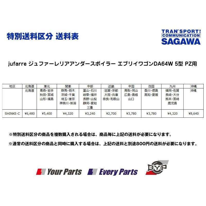 未塗装］jufarre ジュファーレリアアンダースポイラー エブリイワゴン
