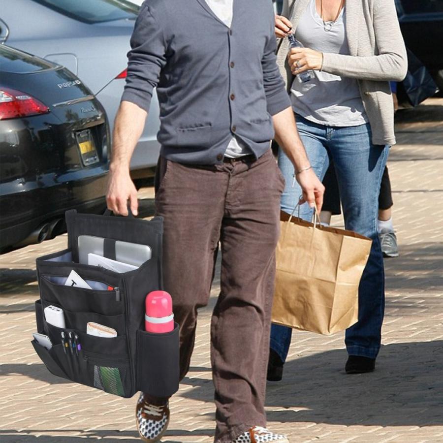 開店祝い Luxja 車用収納ポケット 車 助手席 収納 多いポケット 撥水加工 黒 Dprd Jatimprov Go Id