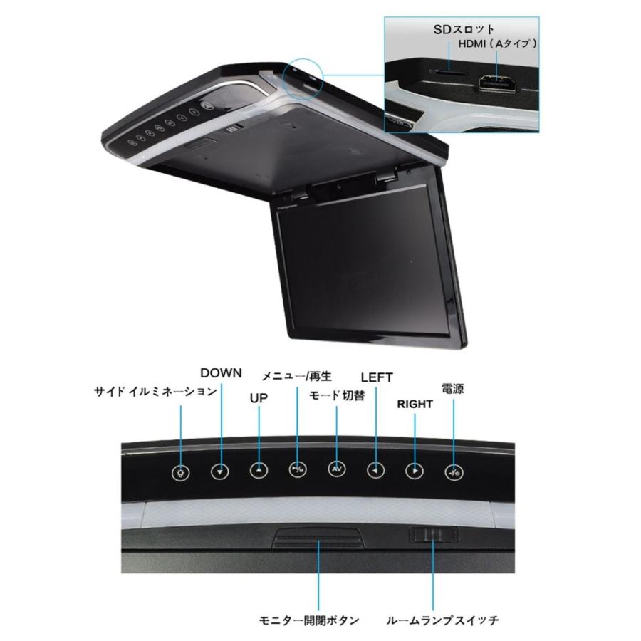 LOSKAフリップダウンモニター 12.1インチデジタルフリップダウンモニター LEDバックライト液晶HDMI MicroSD対応|evidenthree|06