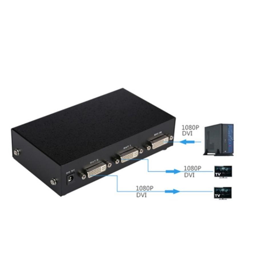 ES-Tune DVI分配器 1入力2出力 ハイビジョン タンデム接続可能 HD DVIセレクタ 熱販売 HDCP対応 NEW ARRIVAL