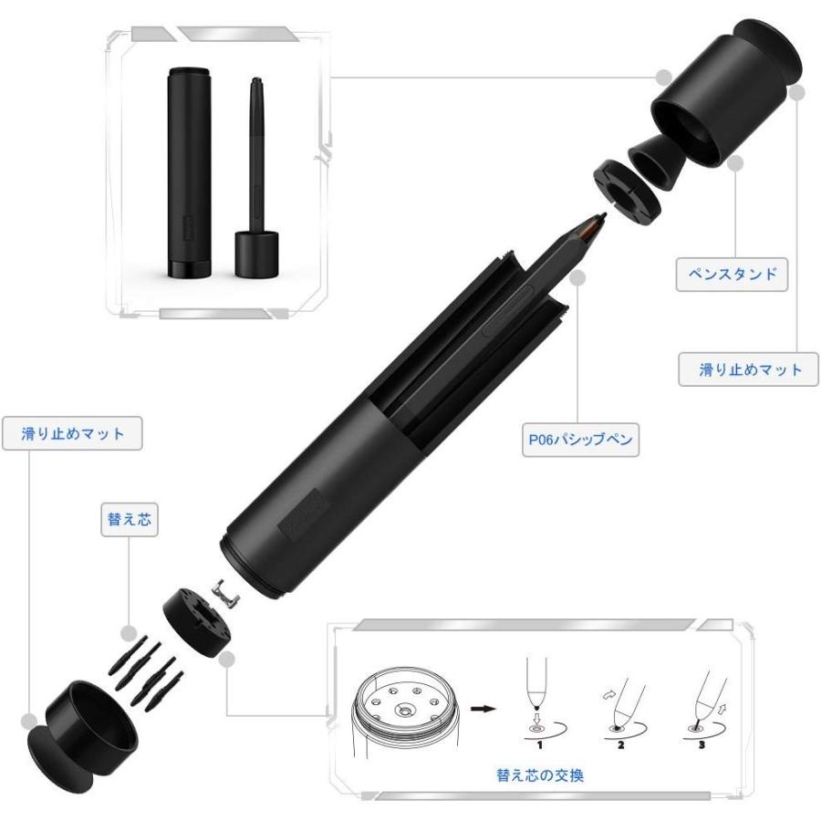 51円 信頼 Xp Pen ペンタブレット 消しゴム機能搭載 P06スタイラスペン 10インチペンタブ Deco 02