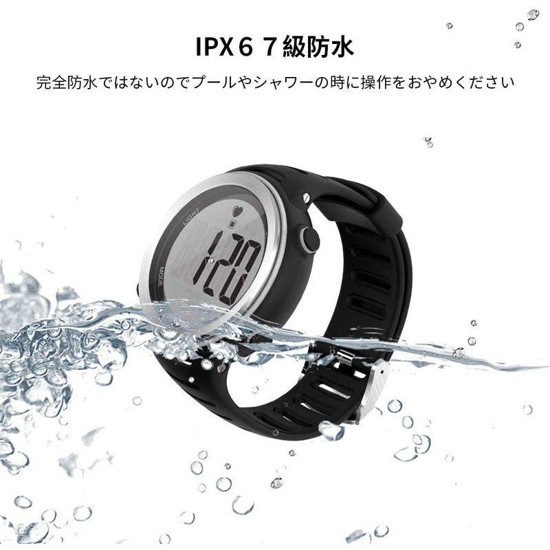 EZON ランニングウォッチ スポーツウォッチ 心拍計 IP67防水防塵 1.22インチ大盤面表示 メンズ ブラック (シルバー) EZON (シルバー) WSO1224372704(11950円)