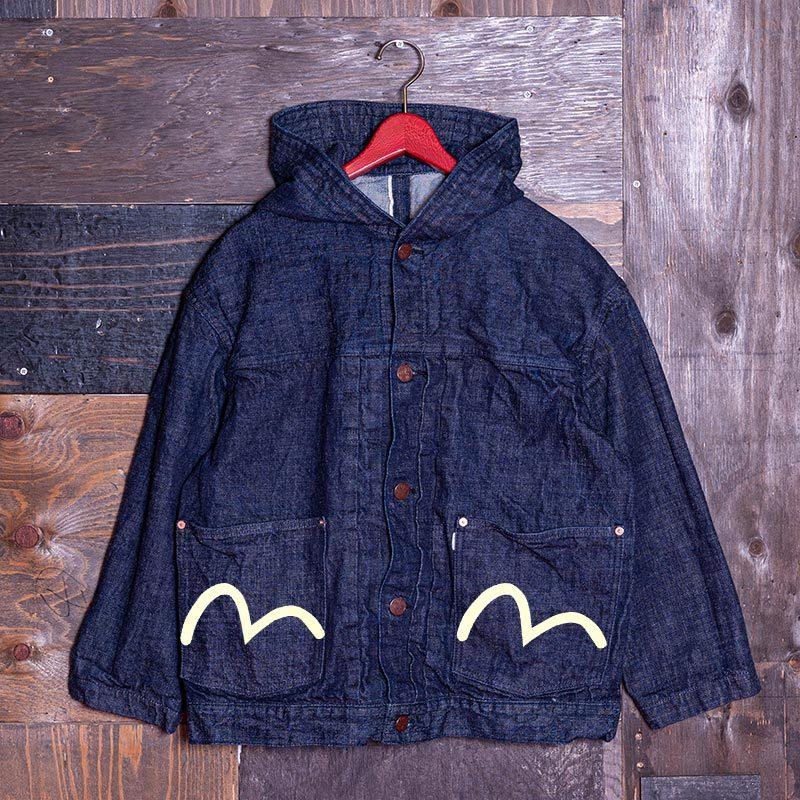 安い購入 Collin2 Hooded Jacket Selvage Denim Crazy フードジャケット デニムジャケット Evisuジーンズ 超美品 Klientsoft Com