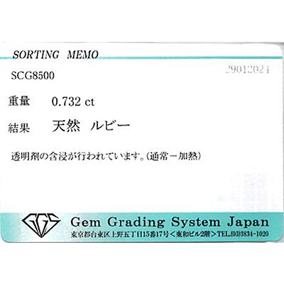 【処分特価】ミャンマー産 天然ルビー 0.73ct コランダム ルース 宝石 裸石 7月誕生石【ソーティングメモ付き】 |  | 05