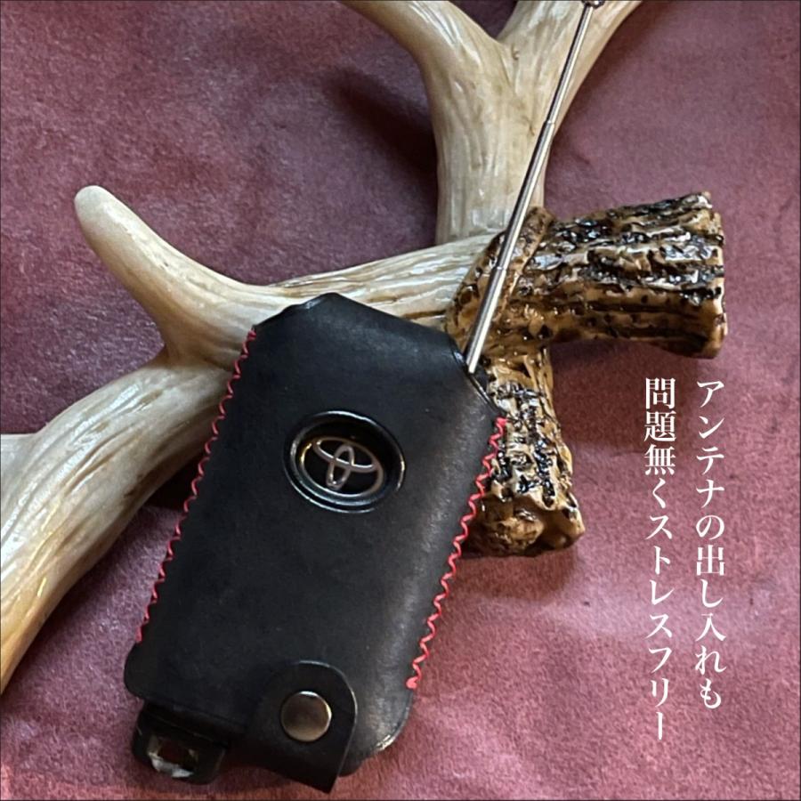 トヨタエンジンスターター スマートキー一体型  スマートキーケース リモートスターター スマートキーカバー 本革 | トヨタ | 02