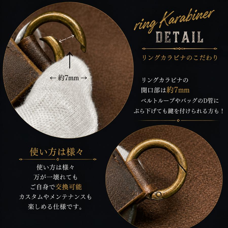 スマートキーケース用カスタムパーツ（オプション品）タイプ２リングカラビナバージョン（本体注文時に取り付け可能商品に付き、発送後の購入は出来ません！） |  | 01