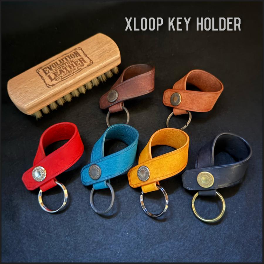 クロスループキーホルダー ベルトループキーホルダー ループキー キーホルダー keyfob ベルトループ イタリアンレザー ギフト プレゼント 父の日 誕生日 | 
