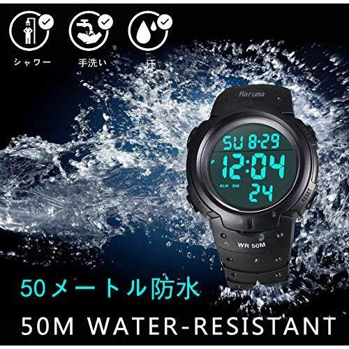 Haruma 腕時計 メンズ デジタル腕時計 人気 スポーツ 50メートル防水 おしゃれ 多機能 Led表示 大画面 アウトドア Zzm3444 イーヴォルブセラー 通販 Yahoo ショッピング