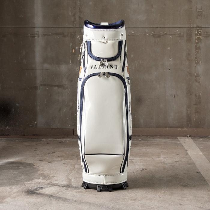 ヴァリアント キャディバッグ メンズ 2023 スカル コレクション ホワイト×ネイビー エナメル 数量限定 [VA-018] ヴァリアント キャディバッグ メンズ スカル エナメル 数量限定