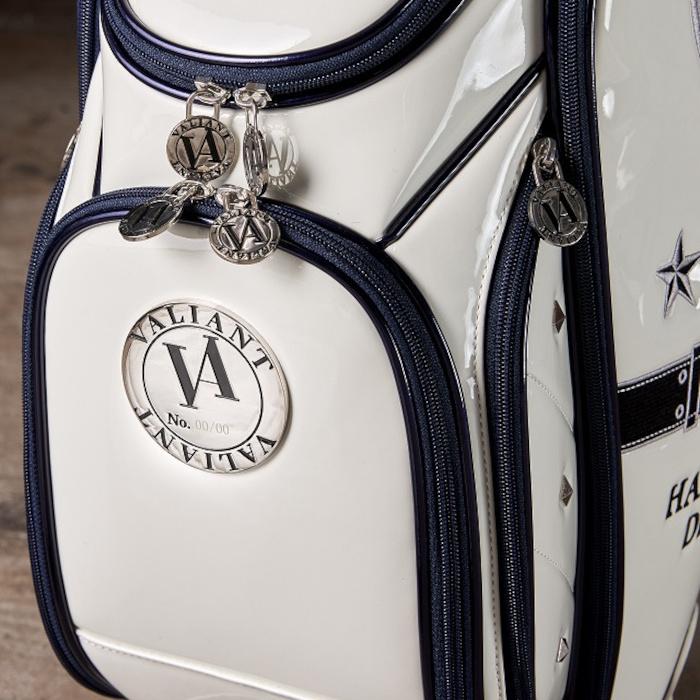 ヴァリアント キャディバッグ メンズ 2023 スカル コレクション ホワイト×ネイビー エナメル 数量限定 [VA-018] ヴァリアント キャディバッグ メンズ スカル エナメル 数量限定