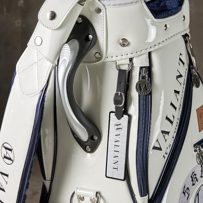 ヴァリアント キャディバッグ メンズ 2023 スカル コレクション ホワイト×ネイビー エナメル 数量限定 [VA-018] ヴァリアント キャディバッグ メンズ スカル エナメル 数量限定