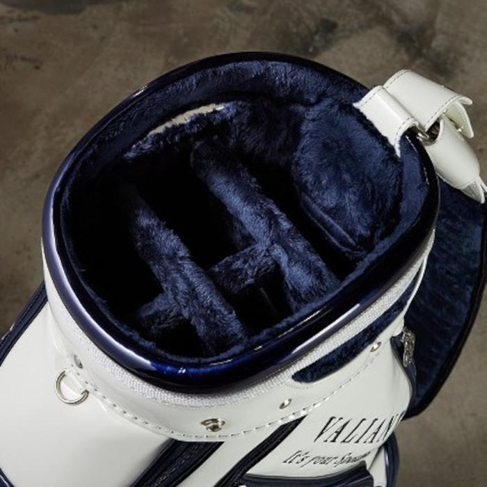 ヴァリアント キャディバッグ メンズ 2023 スカル コレクション ホワイト×ネイビー エナメル 数量限定 [VA-018] ヴァリアント キャディバッグ メンズ スカル エナメル 数量限定