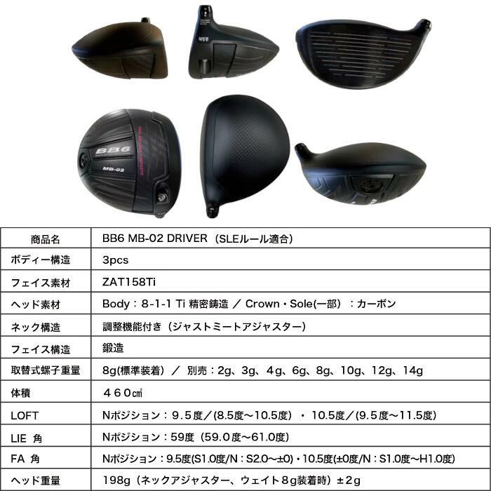 BB6 ドライバー 10.5° 黒 ヘッドのみ 【公式通販】