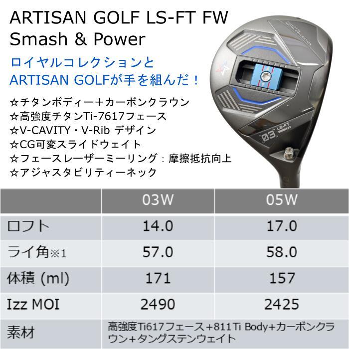 [予約４月末発売] ロイヤルコレクション×アーティザン コラボ フェアウェイウッド LS-FT | USTマミヤ アッタス MB FW | ヘッドカバー付きの画像