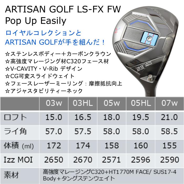 [予約６月発売予定] ロイヤルコレクション×アーティザン コラボ フェアウェイウッド LS-FX | フジクラ スピーダー NX FW | ヘッドカバー付きの画像