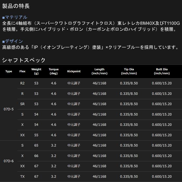 デラマックス 07 プレミアム シャフト キャロウェイ ドライバー 対応 スリーブ付 パラダイム/ローグ/エピック/マーベリック ■ Callaway_2