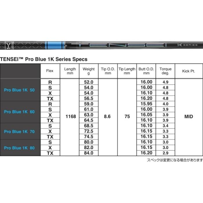 PXG ドライバー 純正 スリーブ付 テンセイ プロ ブルー ワンケー 1K