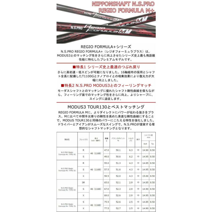 テーラーメイド ドライバー 対応 スリーブ付 日本シャフト レジオフォーミュラ M+ プラス シャフト 正規販売店 0.25単位でカット可能 | 日本シャフト | 04