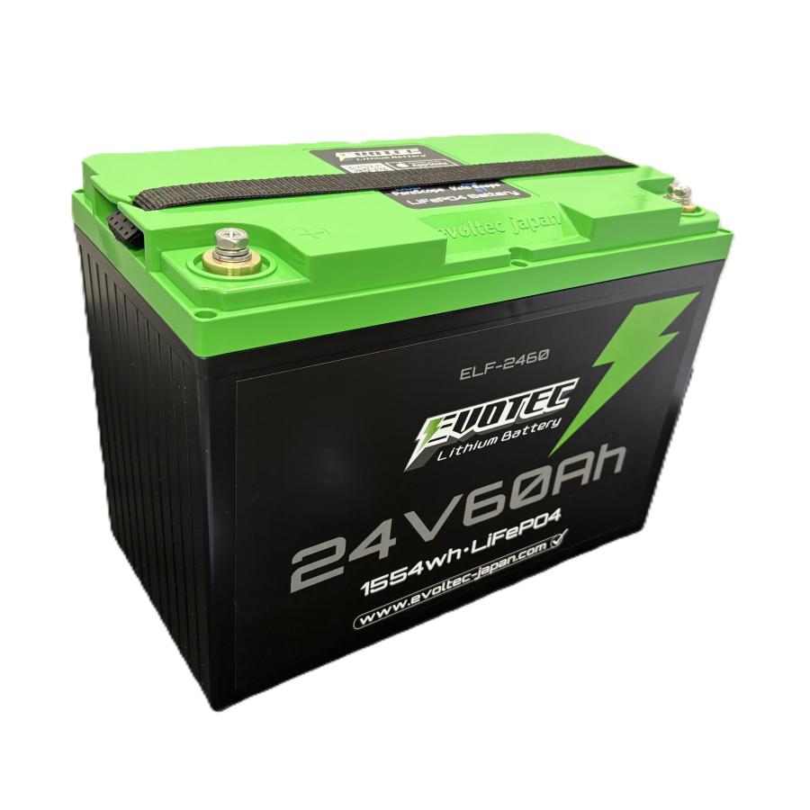 24V 60Ah LiFePO4リチウムバッテリー ELF-2460 ブルートゥース 防水 