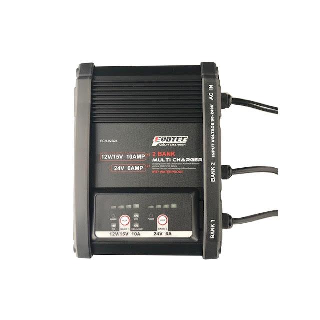 12V 75Ah 多バンク充電器2BANKセット 防水リチウムディープ