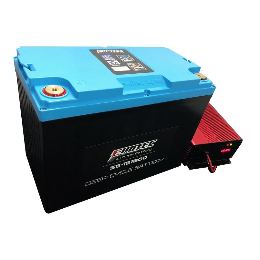 船検対応・180Ah 魚探専用リチウムバッテリー SE-151800 充電器セット EVOTEC/エヴォテック |  | 09