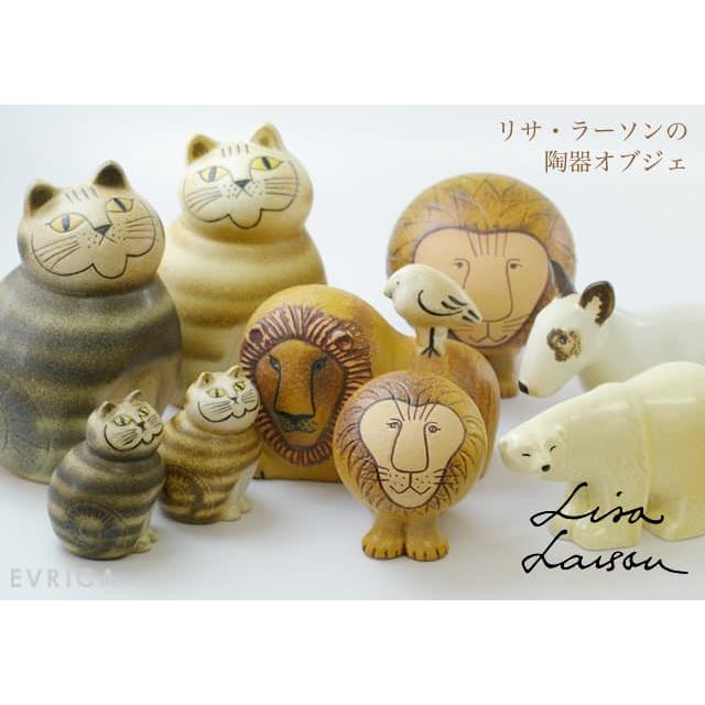 Lisa Larson（リサラーソン） 陶器のオブジェ キャット・グレー Mini