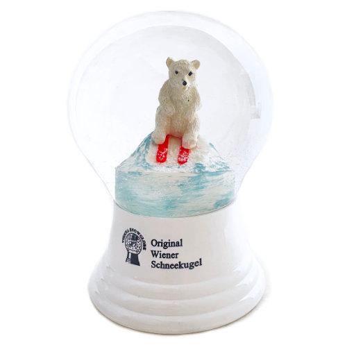 スノードーム Vienna Snowglobe 8cm スキー姿の北極グマ (ヴィエナ