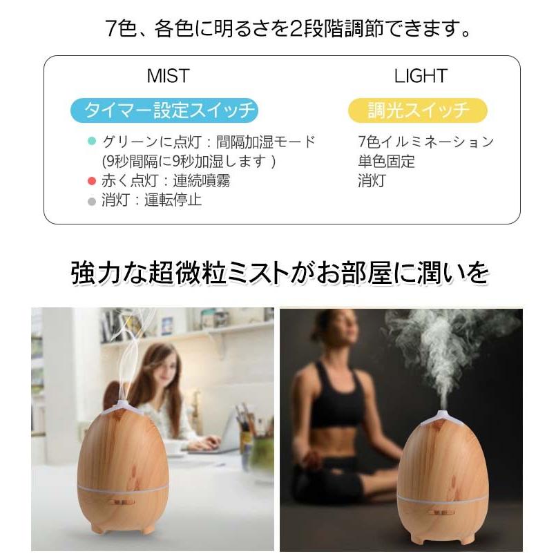 超音波加湿器 超音波式アロマ アロマディフューザー 加湿器 卓上