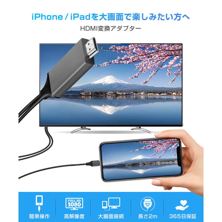 Iphone Hdmi変換ケーブル Ios16対応テレビ接続ケーブル 2m Hdmiケーブル Ipad Ipod Hdmi変換アダプター Iphone スマホ Avアダプタ ゲーム Ewin 通販 Yahoo ショッピング