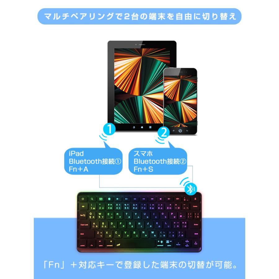 iPad Air 10.9インチ 第4世代 iPad Pro 11インチ キーボード ケース タッチパッド搭載 ペン収納 日本語配列 バックライト Bluetooth オートスリープ｜ewin｜07