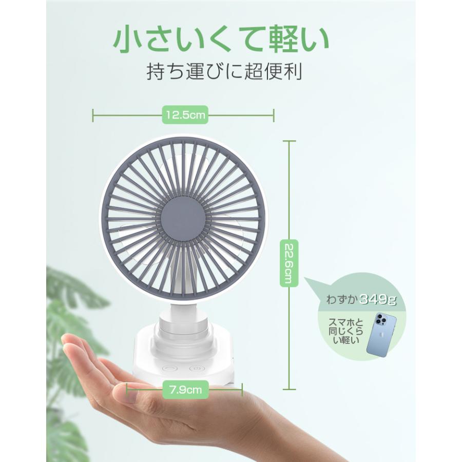 扇風機 クリップ式 2WAY給電 USB扇風機 充電式 卓上 クリップ型 静音