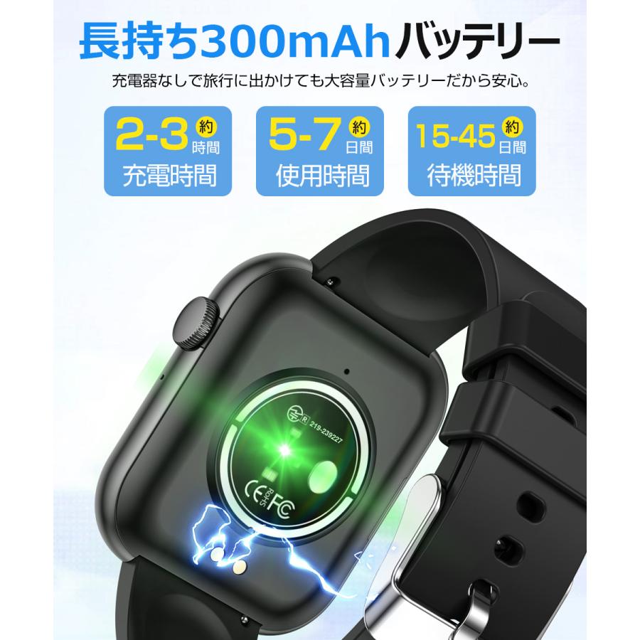 スマートウォッチ 皮膚温 血中酸素 Bluetooth通話 1.96インチ大画面