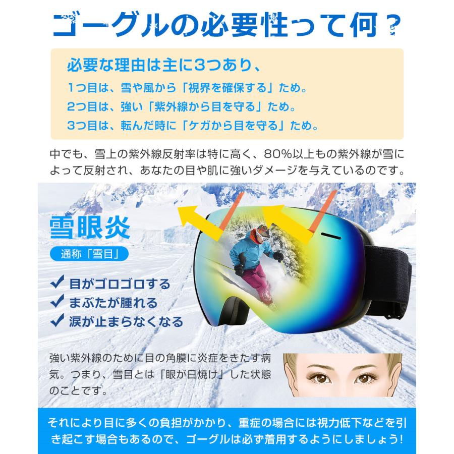スノーボード スキー ゴーグル 収納袋付 スノーゴーグル ダブルレンズ