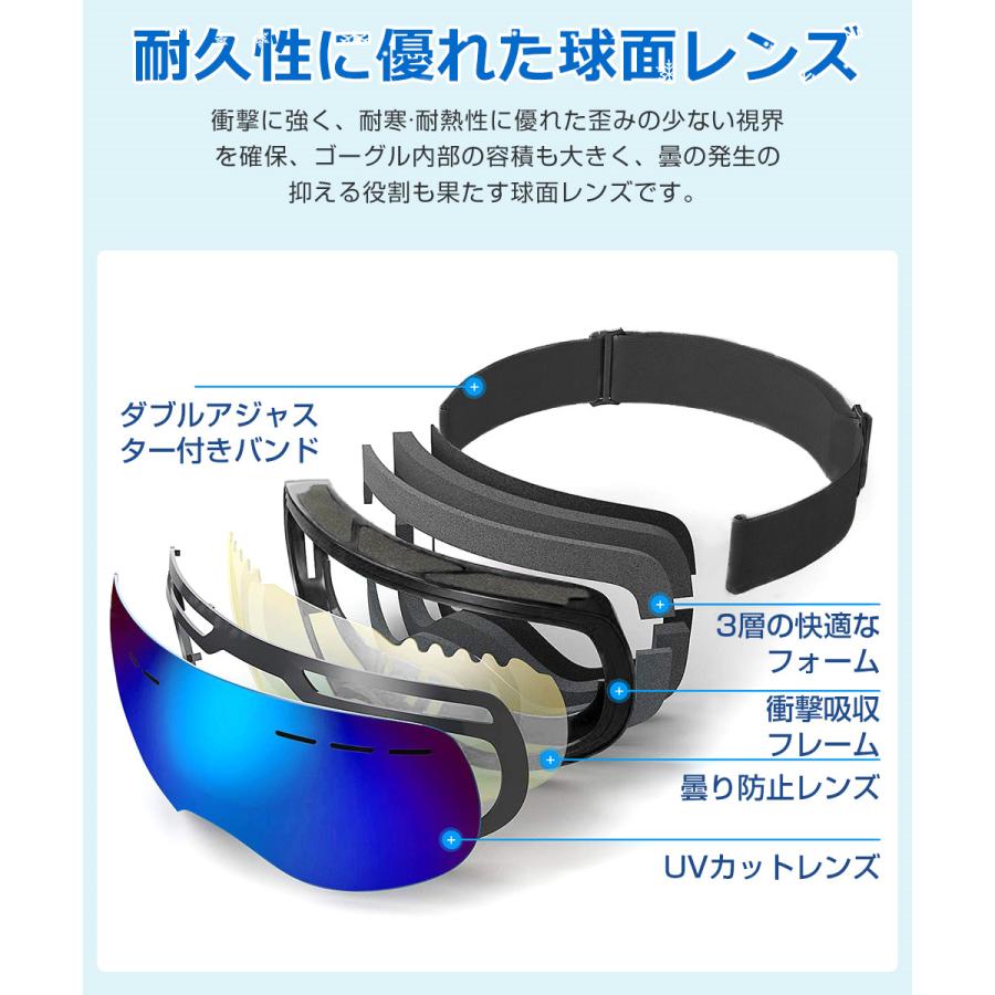 スノーボード スキー ゴーグル 収納袋付 スノーゴーグル ダブルレンズ