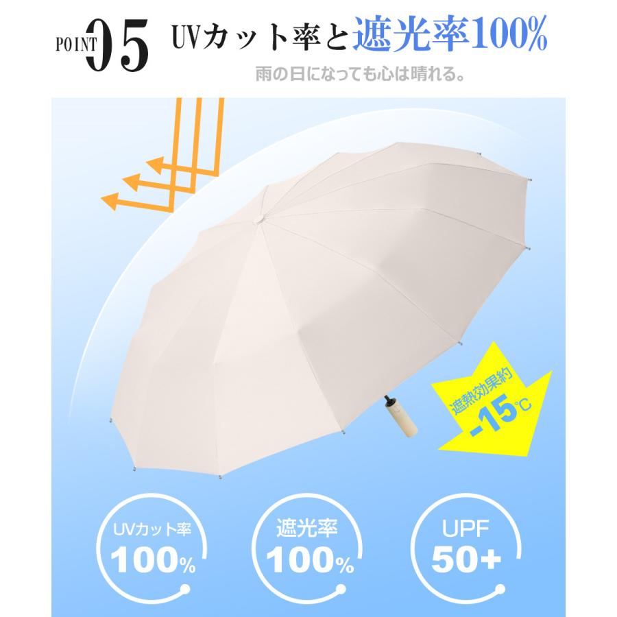 折りたたみ傘 自動開閉 ワンタッチ メンズ  レディース 大きい 折り畳み傘 晴雨兼用 雨傘 丈夫 頑丈 耐強風 日傘 傘 24本骨 男女兼用 収納ポーチ付き |  | 14