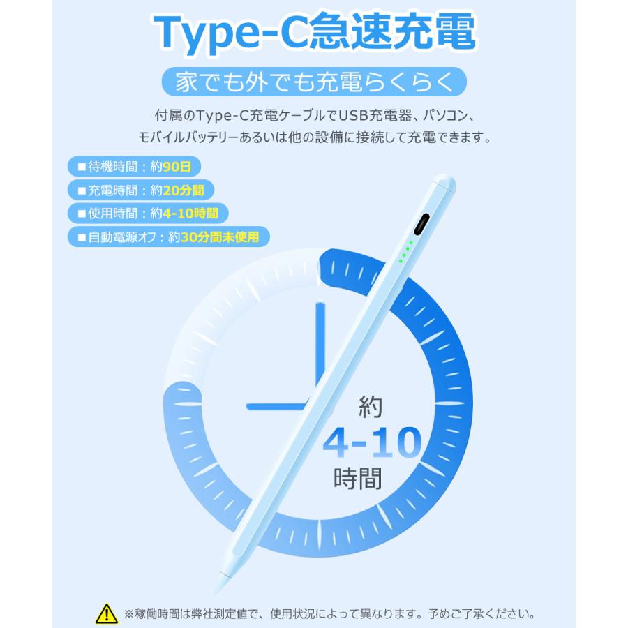 交換ペン先4個付き】iPad タッチペン スタイラスペン 残量表示 iPad