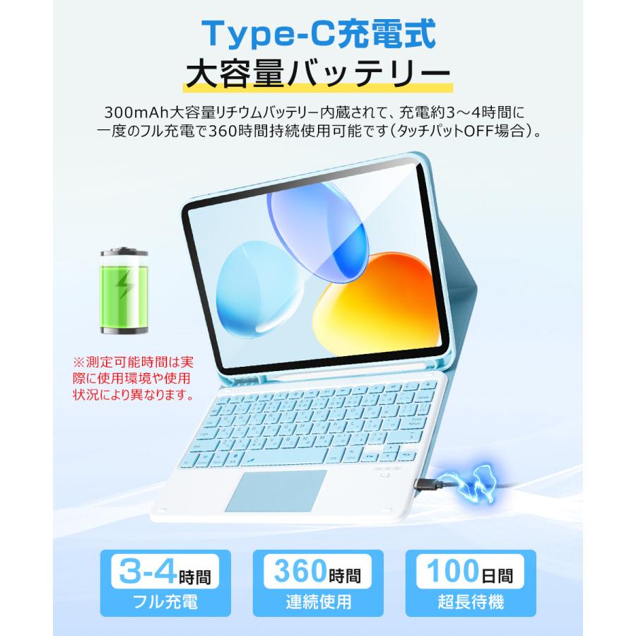 EWIN iPad キーボード ケース 日本語配列 タッチパッド搭載 第10世代