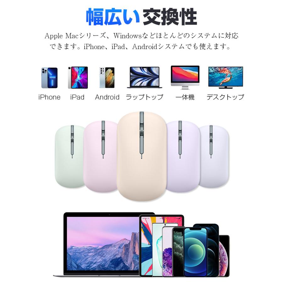 ワイヤレス マウス Bluetooth 充電式 超薄型 静音 2.4GHz 光学式 無線