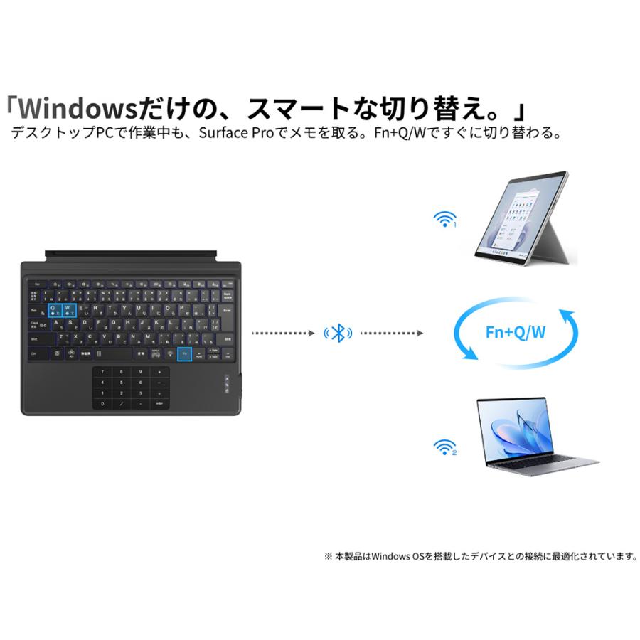 Surface Pro 3/4/5/6/7 キーボード ワイヤレス 日本語配列 サーフェス