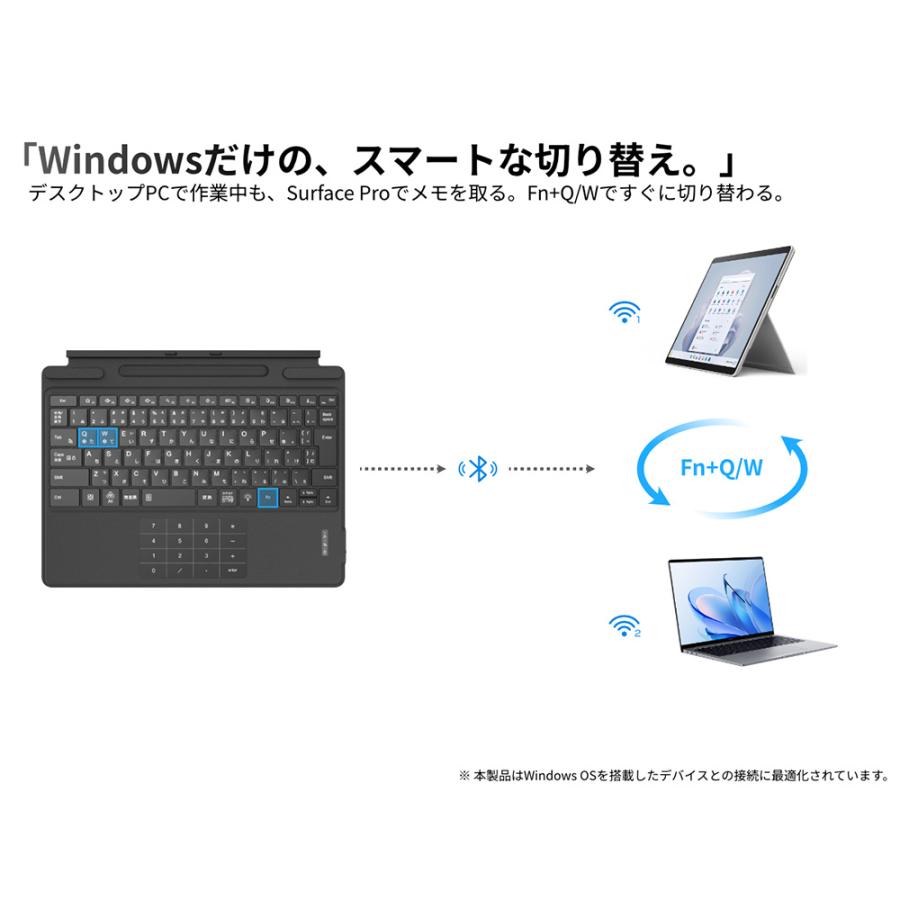 タッチパッド&テンキー搭載】Surface Pro 8/9/X/10/11 キーボード