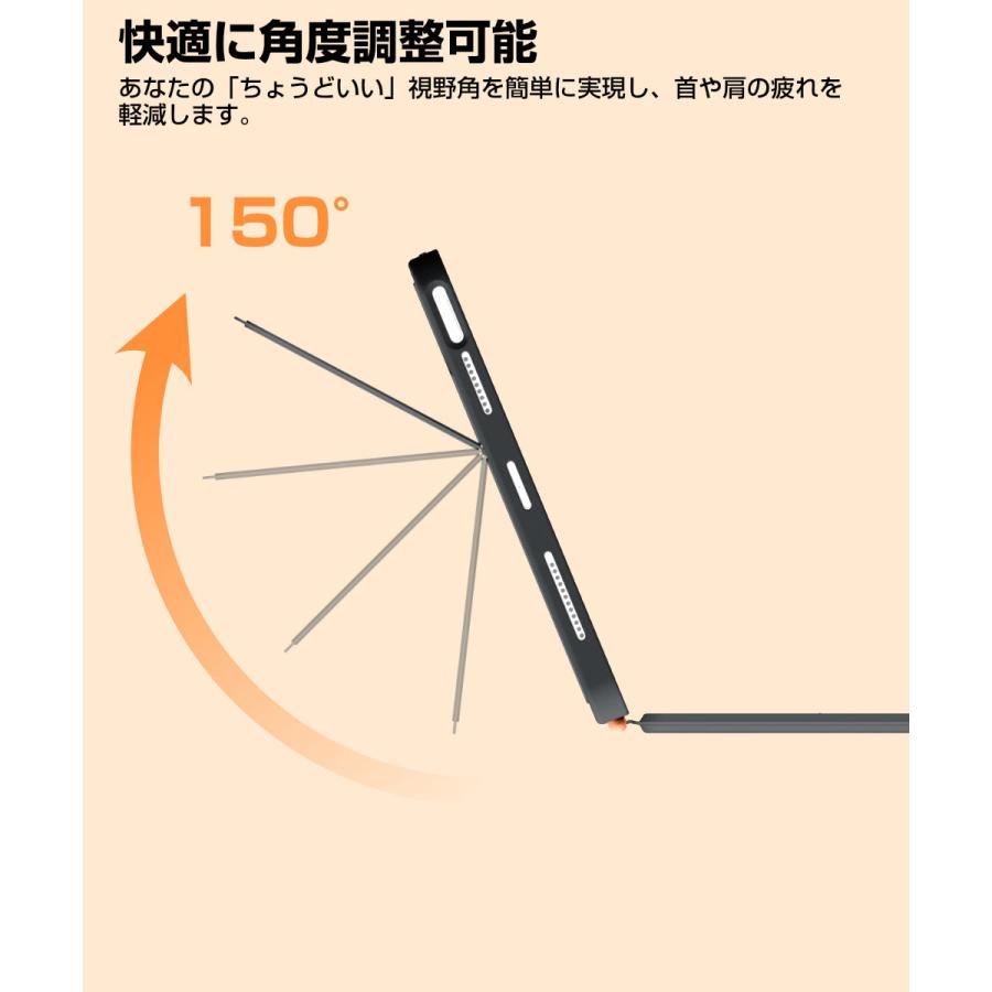 iPad A16 11世代/10世代 キーボードケース カバー 日本語配列 bluetooth iPad Air 11インチ M3/M2 マグネット脱着式 横/縦置きタッチパッド&テンキー付き | EWIN | 10