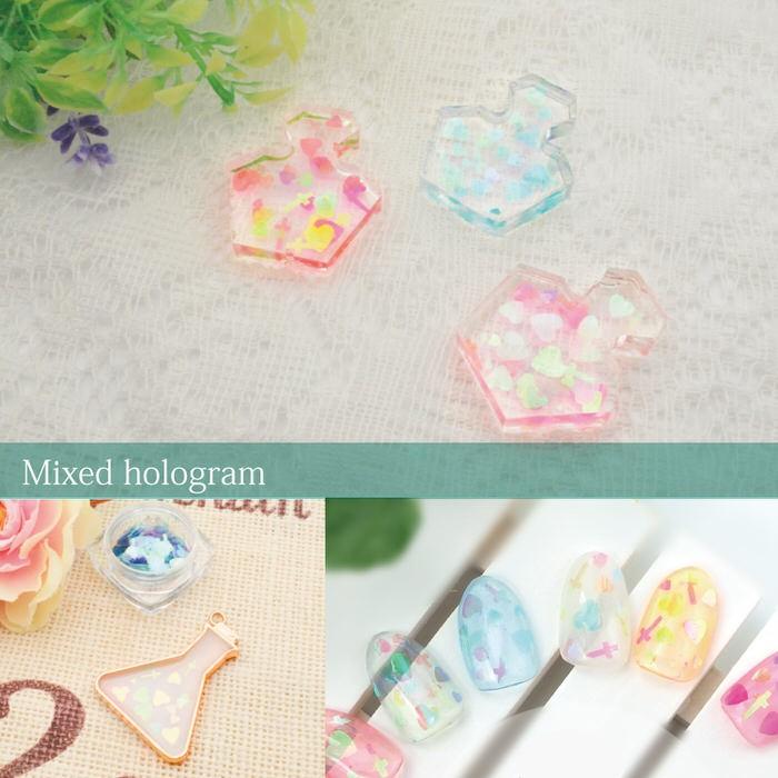 ミックスホログラム ハート クロス クリア 夏 ハンドメイド